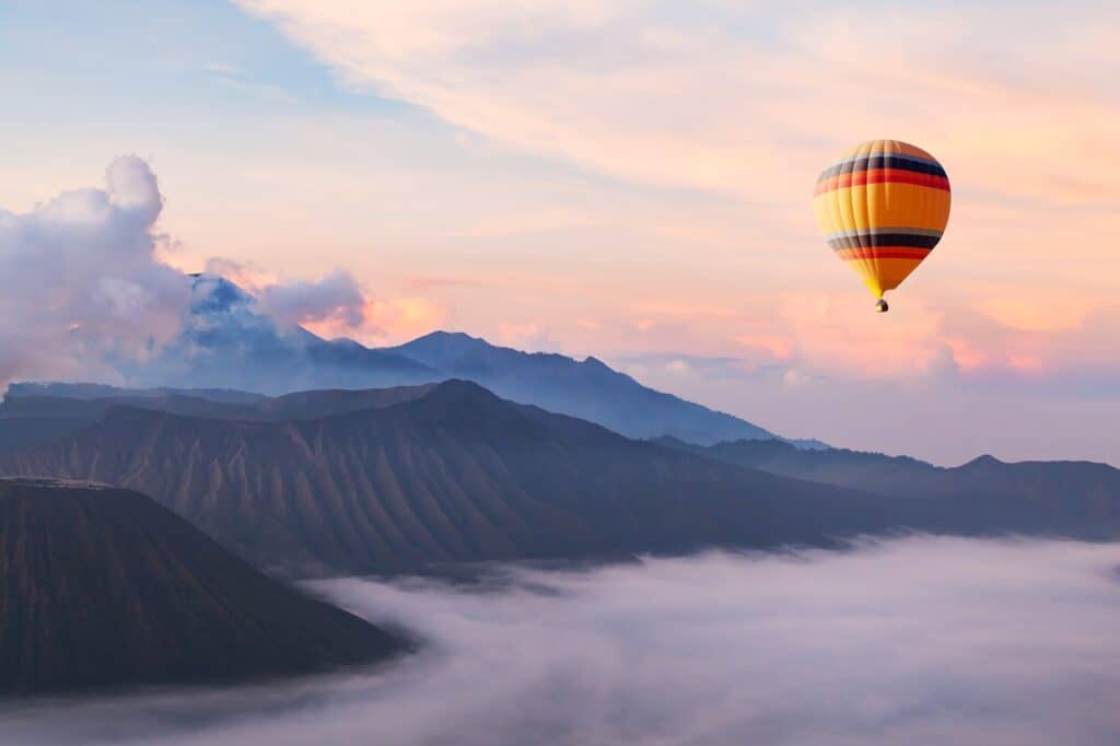 What is MarTech beautiful inspirational landscape with hot air balloon flying in