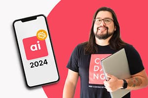 4 Ways That AI Will Change The Tech Industry In 2024 laptop smiling young professional