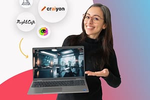 Top AI Art/Image Generators For 2024 young professional lady smiling holding laptop
