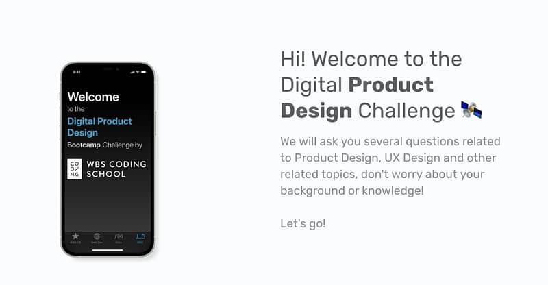 ui/ux design course challenge starting screen