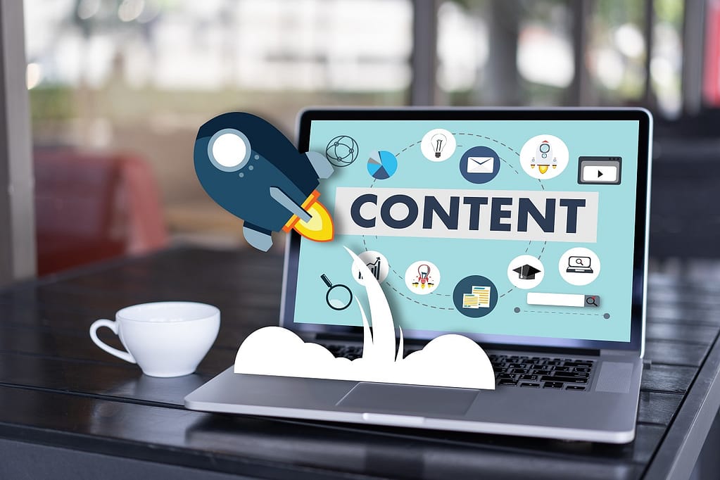 What is MarTech content marketing Content Data Blogging Media Publication Information Vision Concept